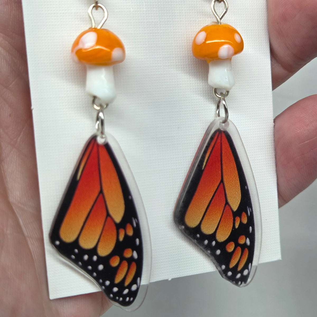 Second view of the Monarch Moment butterfly earrings by The Velvet Viper