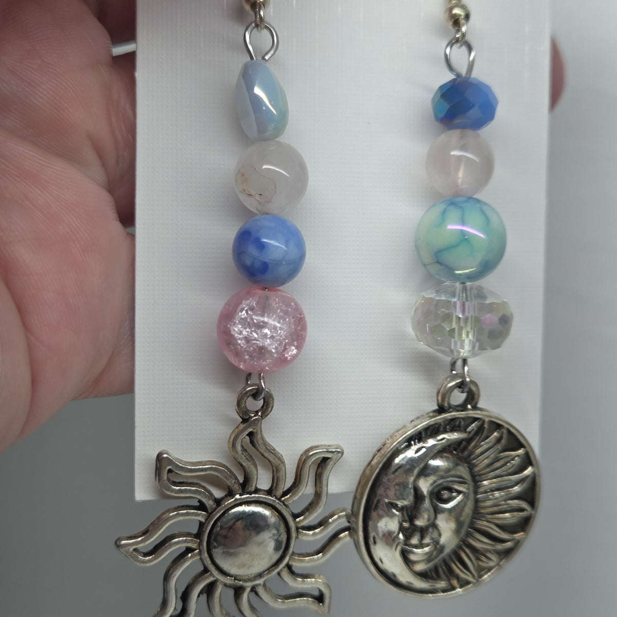 Second view of the handmade Mismatched Magic earrings from The Velvet Viper