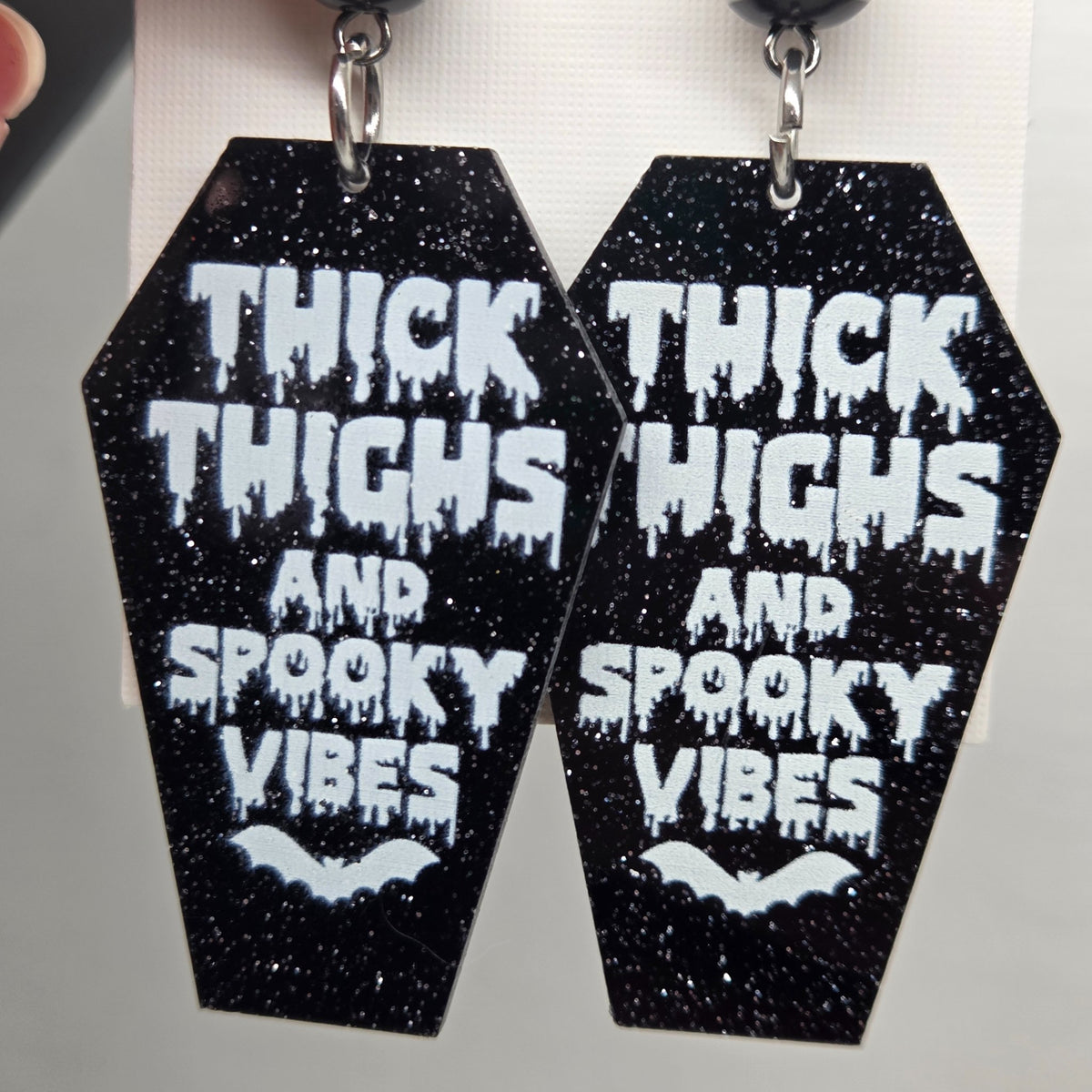 Second view of the Sassy and Spooky earrings from The Velvet Viper