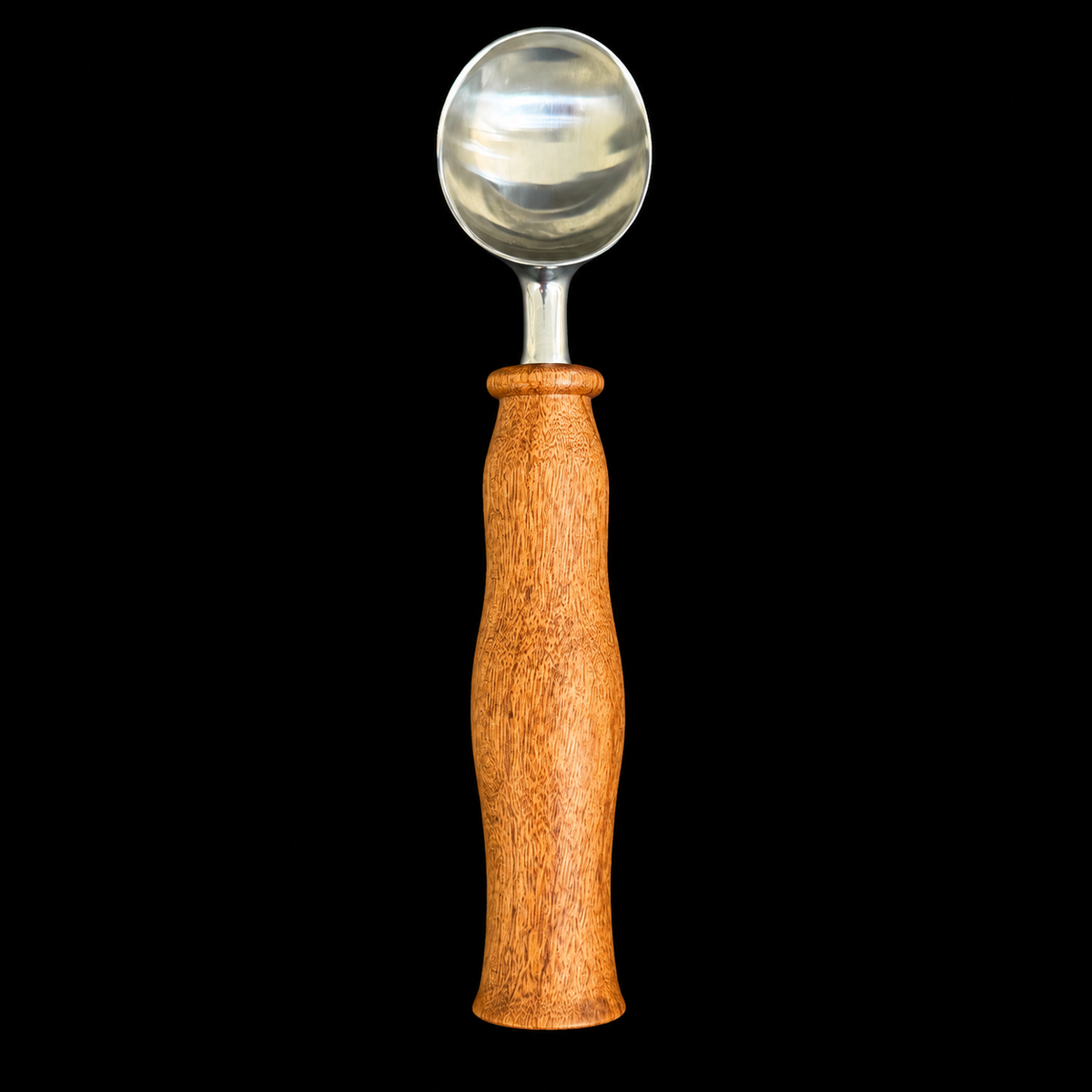 Small hububalli ice cream scoop in chestnut brown with dark streaks by Sawdust Heaven