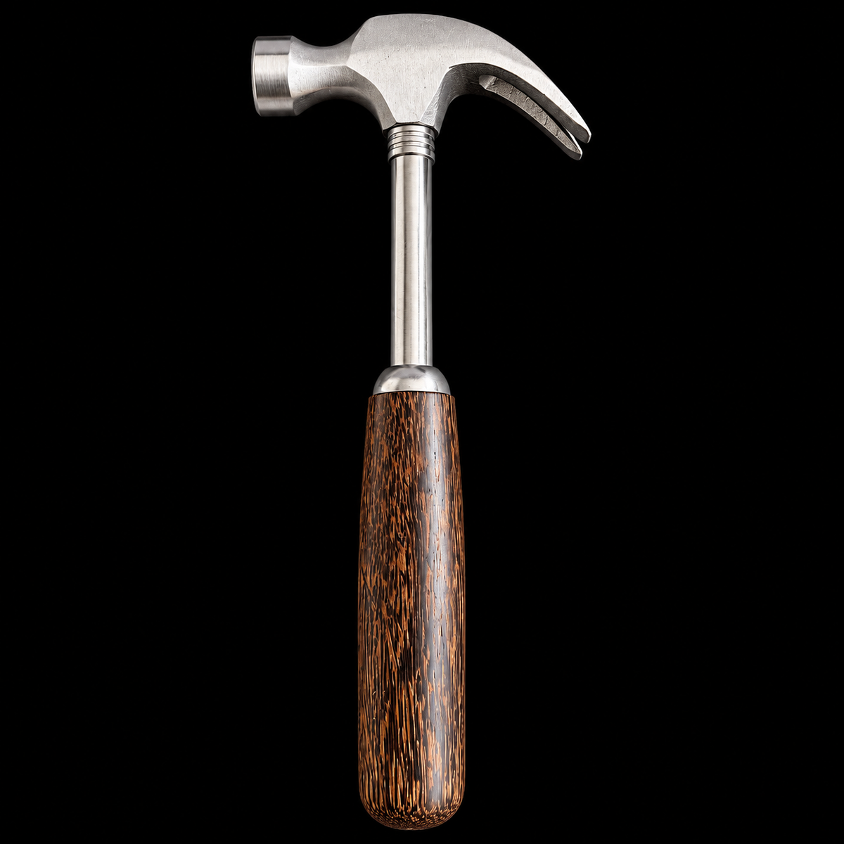 Second view of the black palm handled hammer, 10 inches end to end