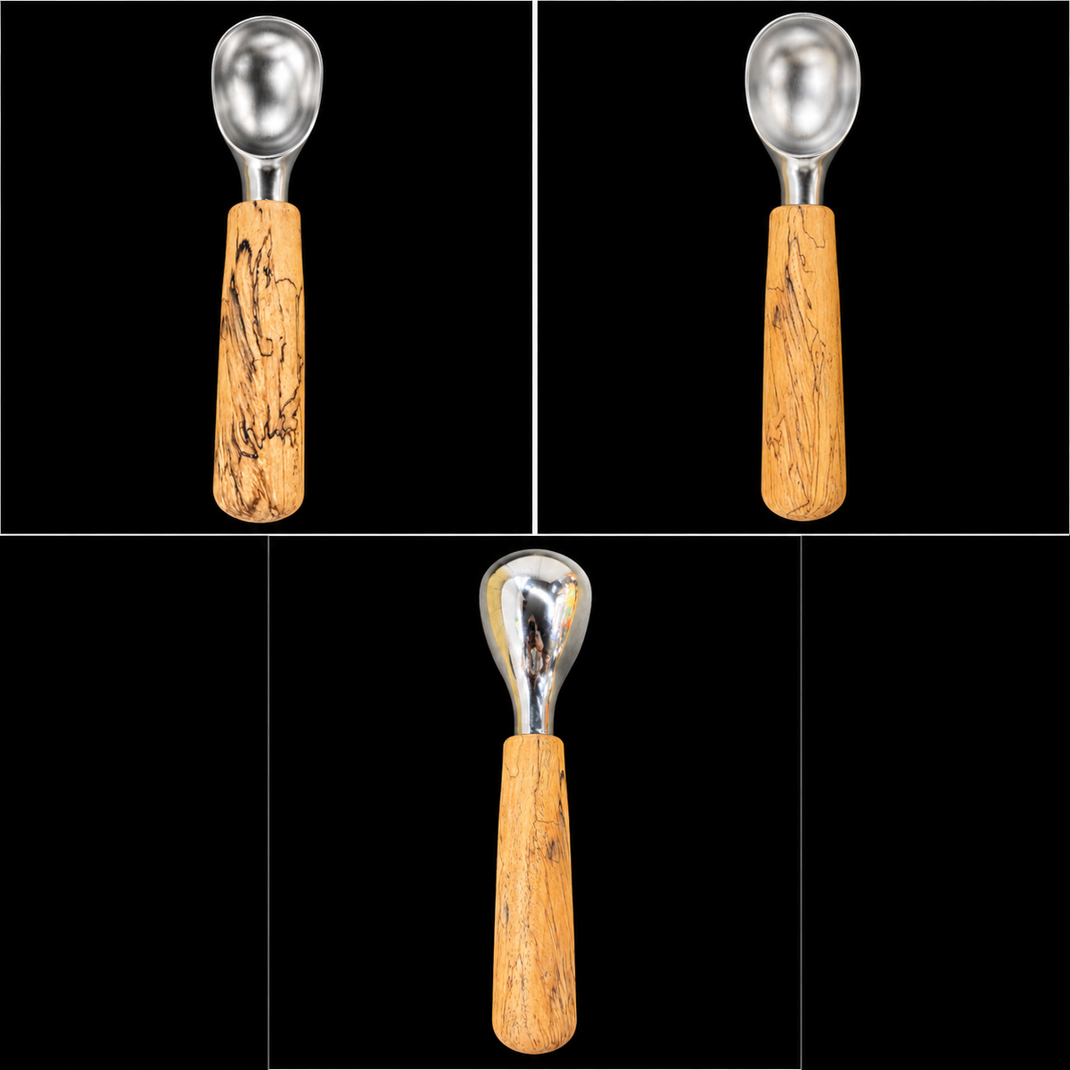 Second view of the tamarind ice cream scoop showing its natural grain variation