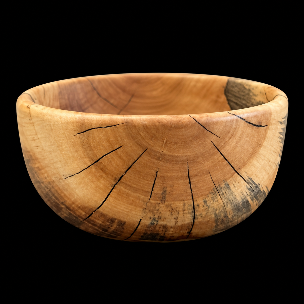 Final view of the hand-turned poplar bowl from Sawdust Heaven