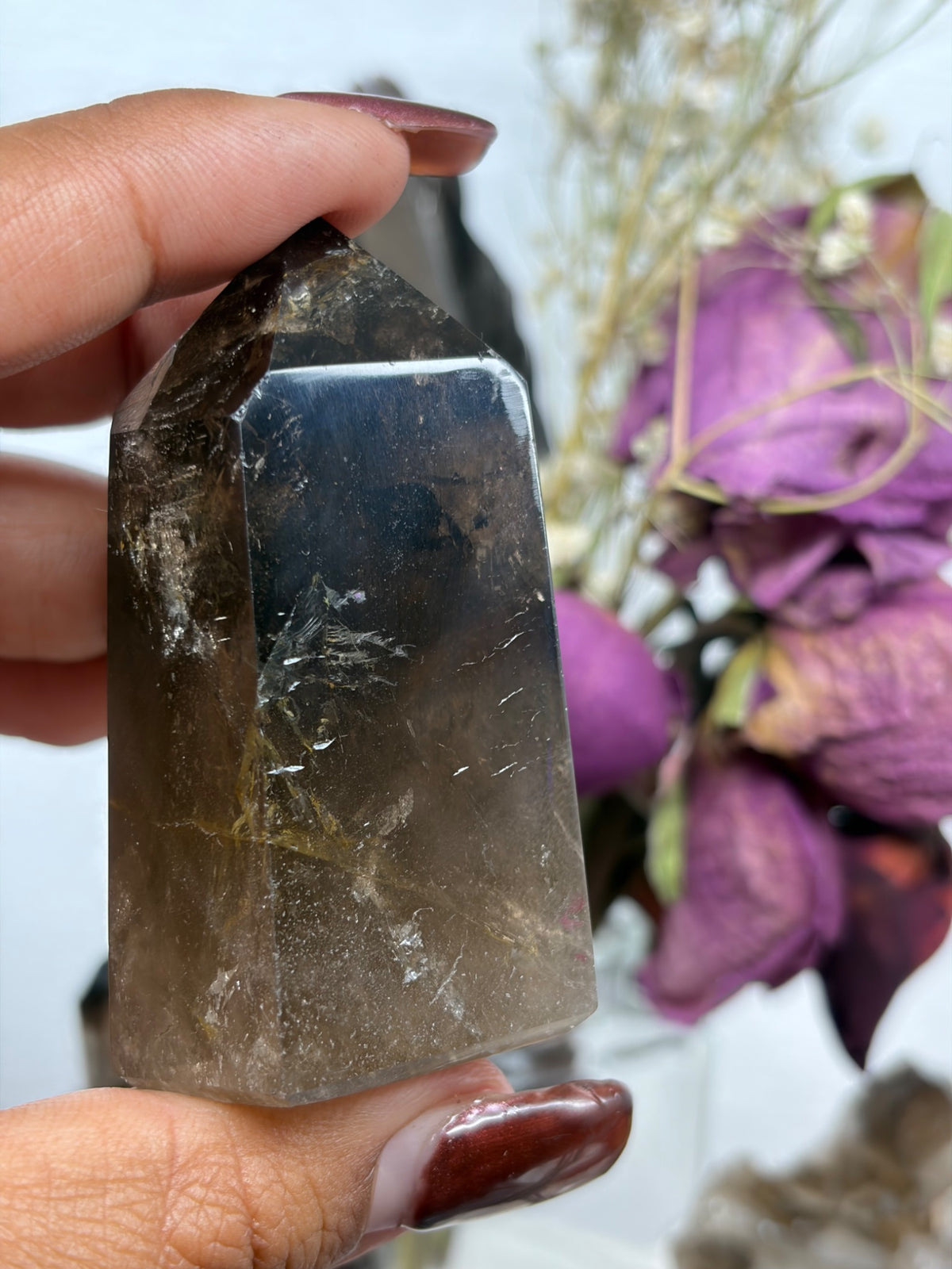 Second view of the Madagascar smokey quartz tower from Holistic Unicorn