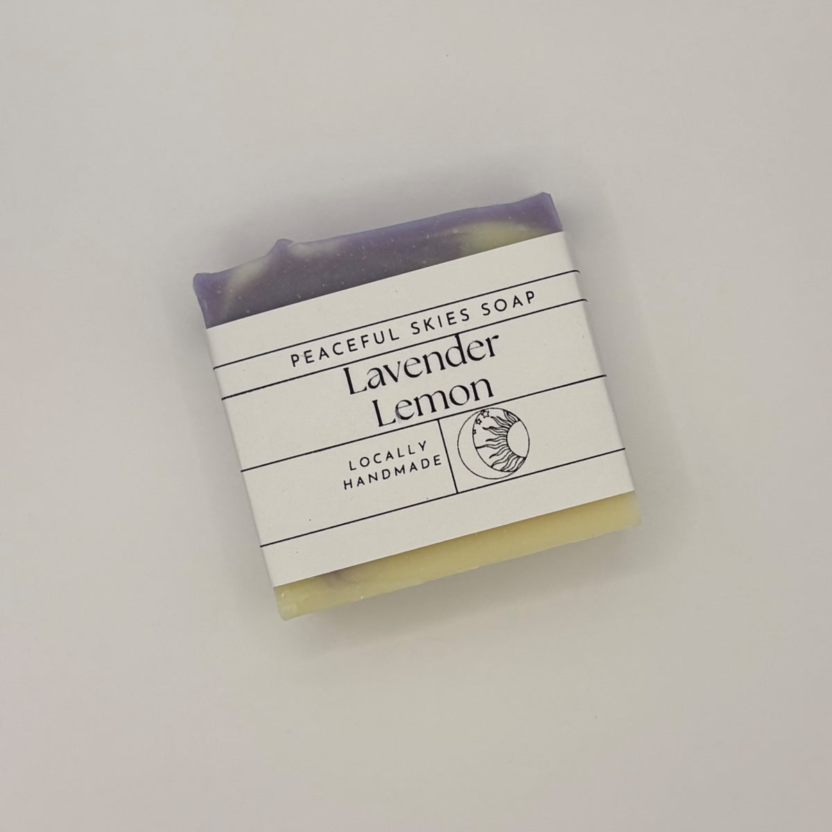 Lemon lavender soap bar handmade in York, Pennsylvania by Peaceful Skies