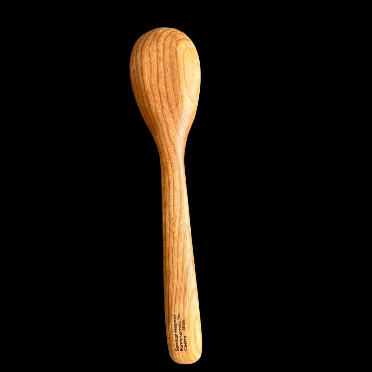 Second view of this 12.75 inch cherry cooking spoon from Sawdust Heaven