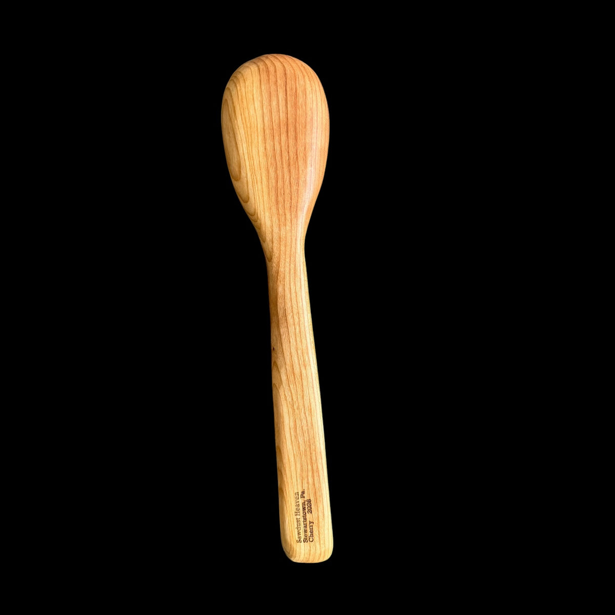 Second view of this 12.75 inch carved cherry spoon by Sawdust Heaven