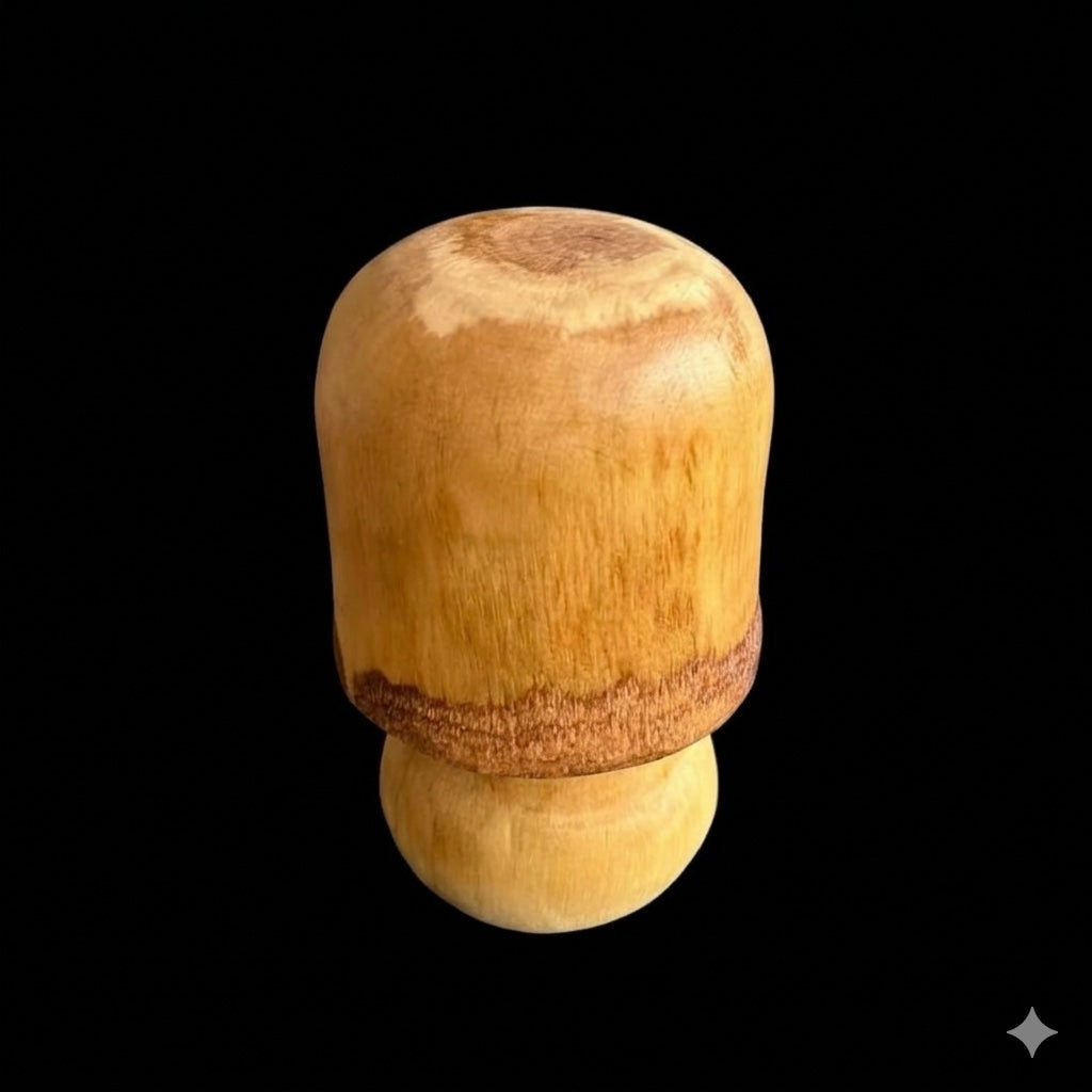 Second view of the rustic carved birch mushroom from Sawdust Heaven