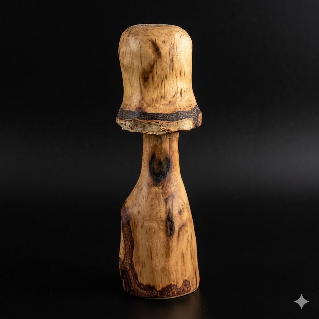 Second view of the birch mushroom showing its rustic ring beneath the cap