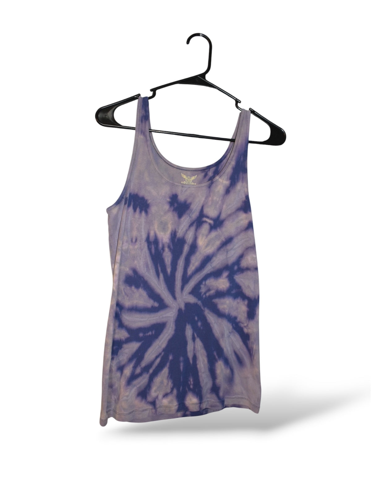 Medium women's cut tank top, hand-painted and bleach-dyed pattern, upcycled by Relax And Dream