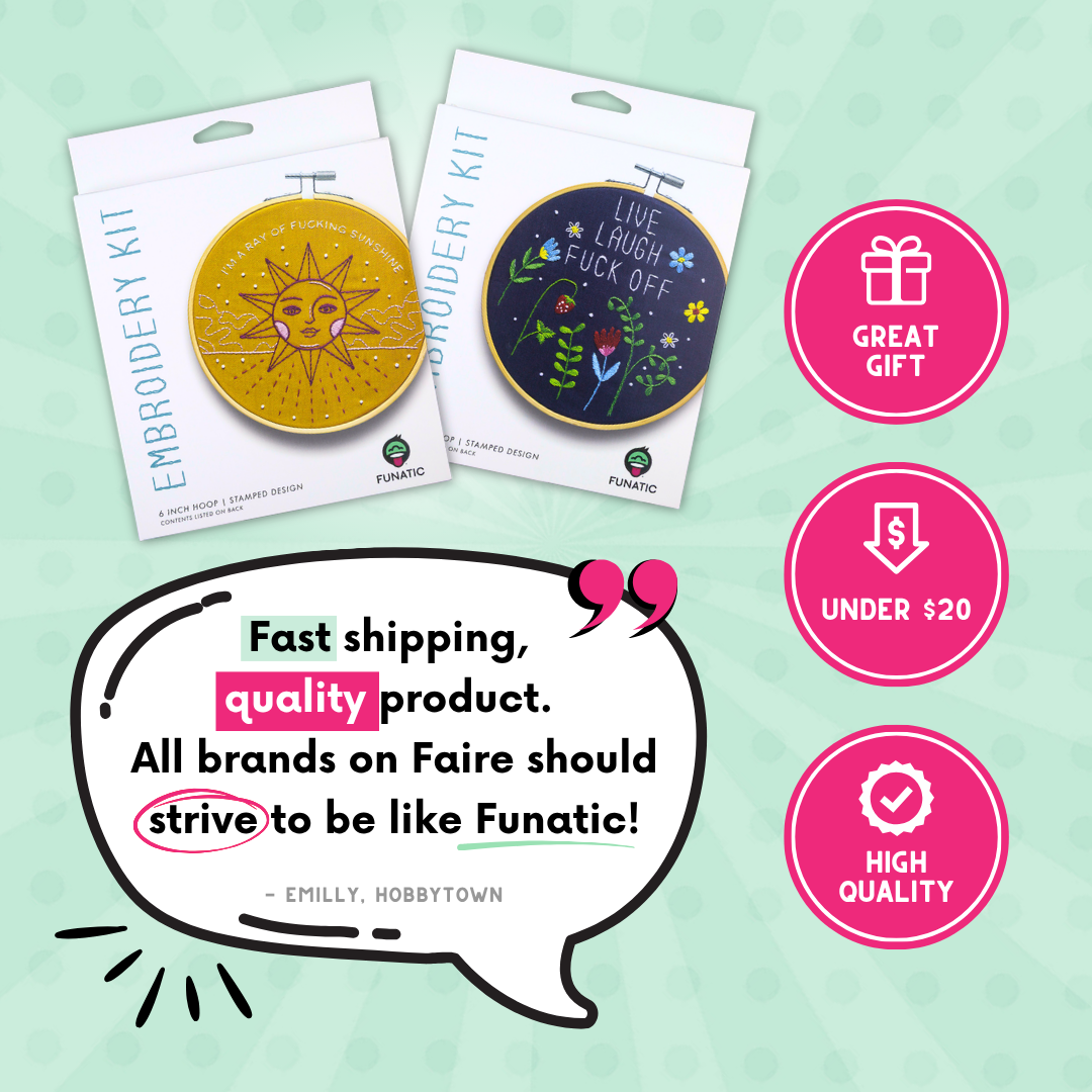 Live Laugh Leave By Nine Embroidery Kit