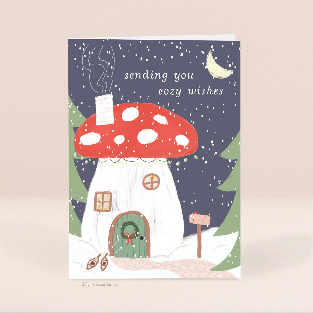 Cozy Mushroom House Christmas 5 Card Set
