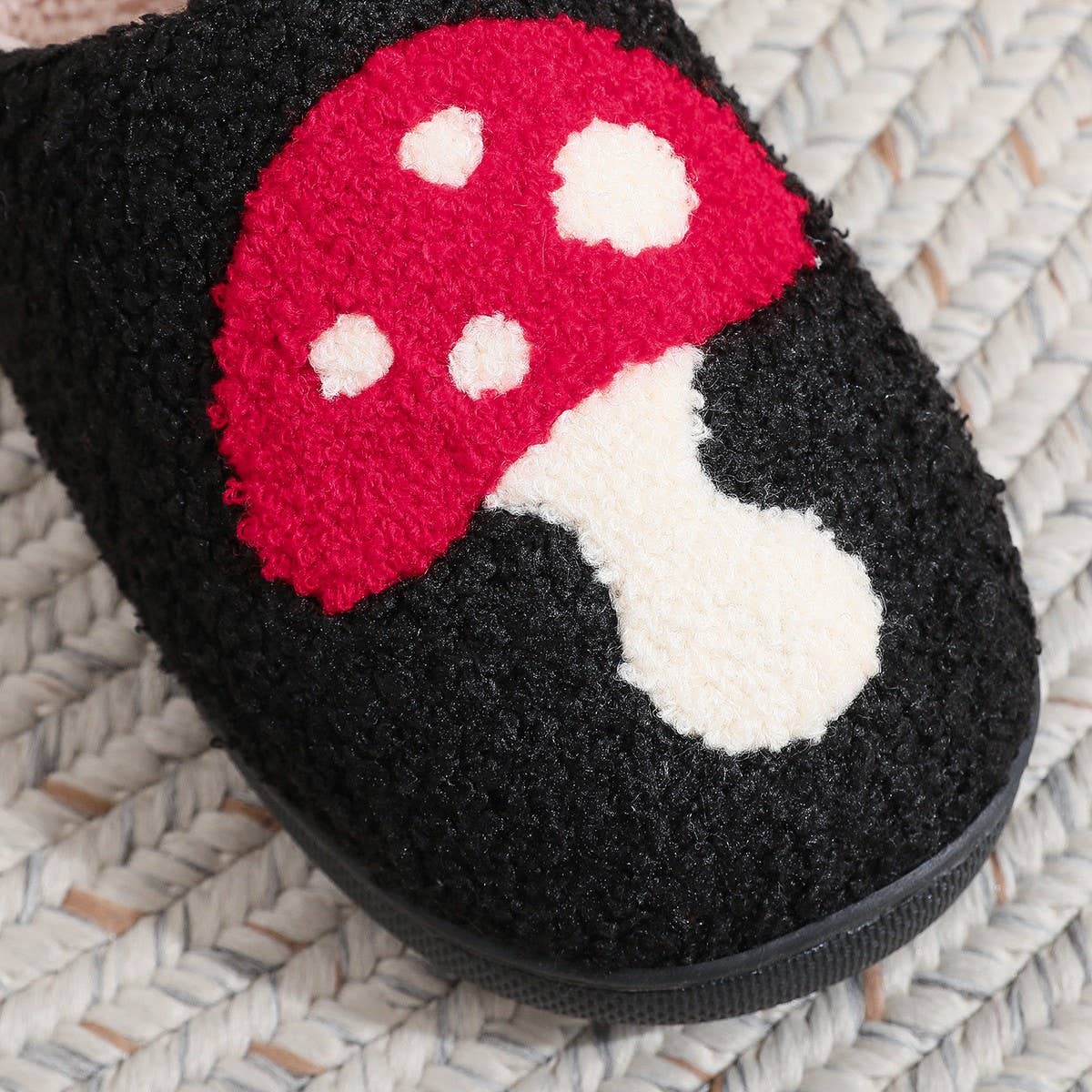 CHRISTMAS COTTON SLIPPERS HOME WOOL SLIPPERS_CWMM3055: Black / (10) 1