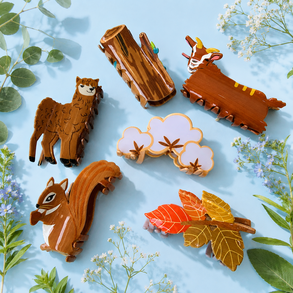 Acrylic Animal Hair Claw Clip, Farm & Fall Theme_CWASC1582: TYPE2 / (OS) 1