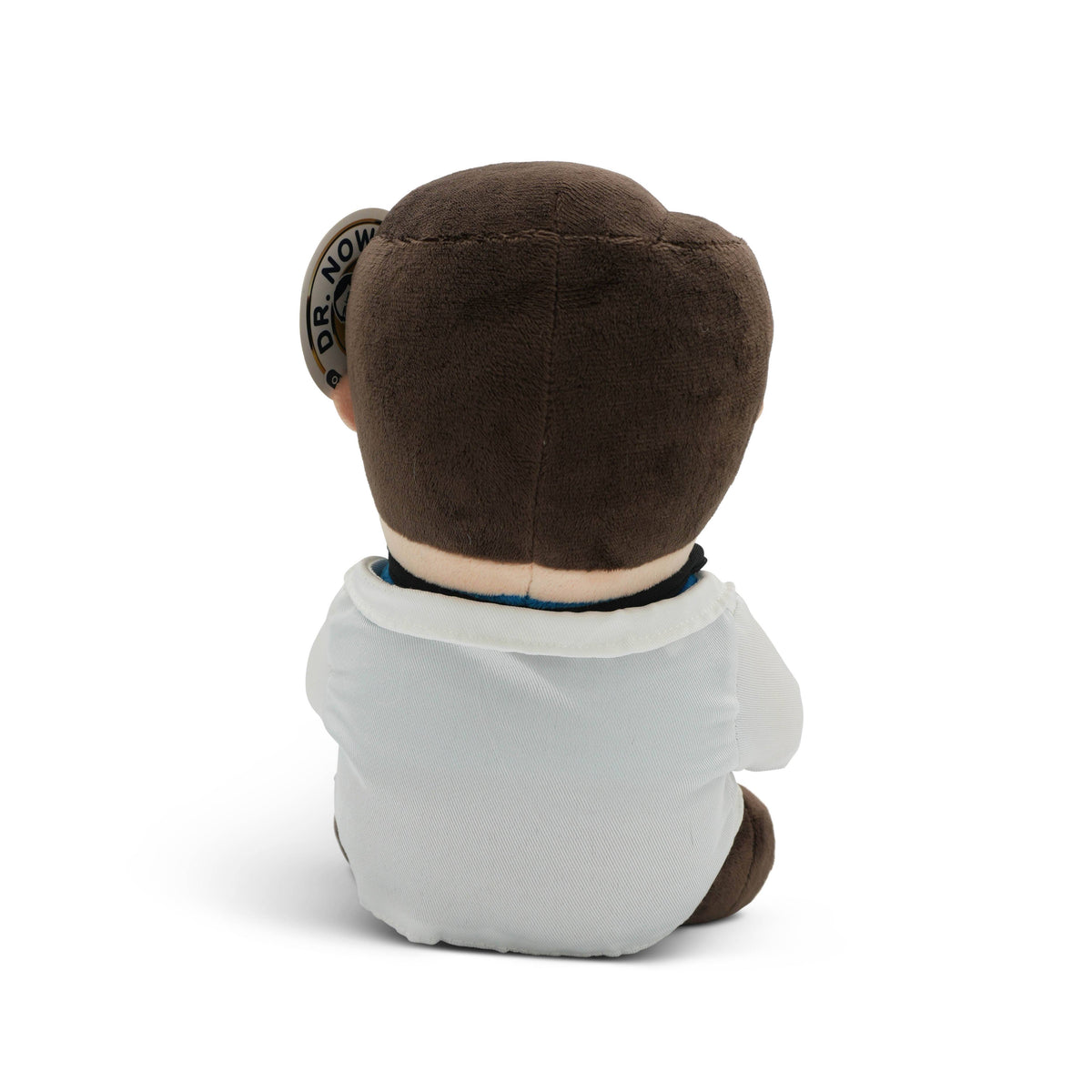 Officially licensed Dr. Now plush in white coat holding a scale that says The Scale Does Not Lie People Do by Punchkins, view 3