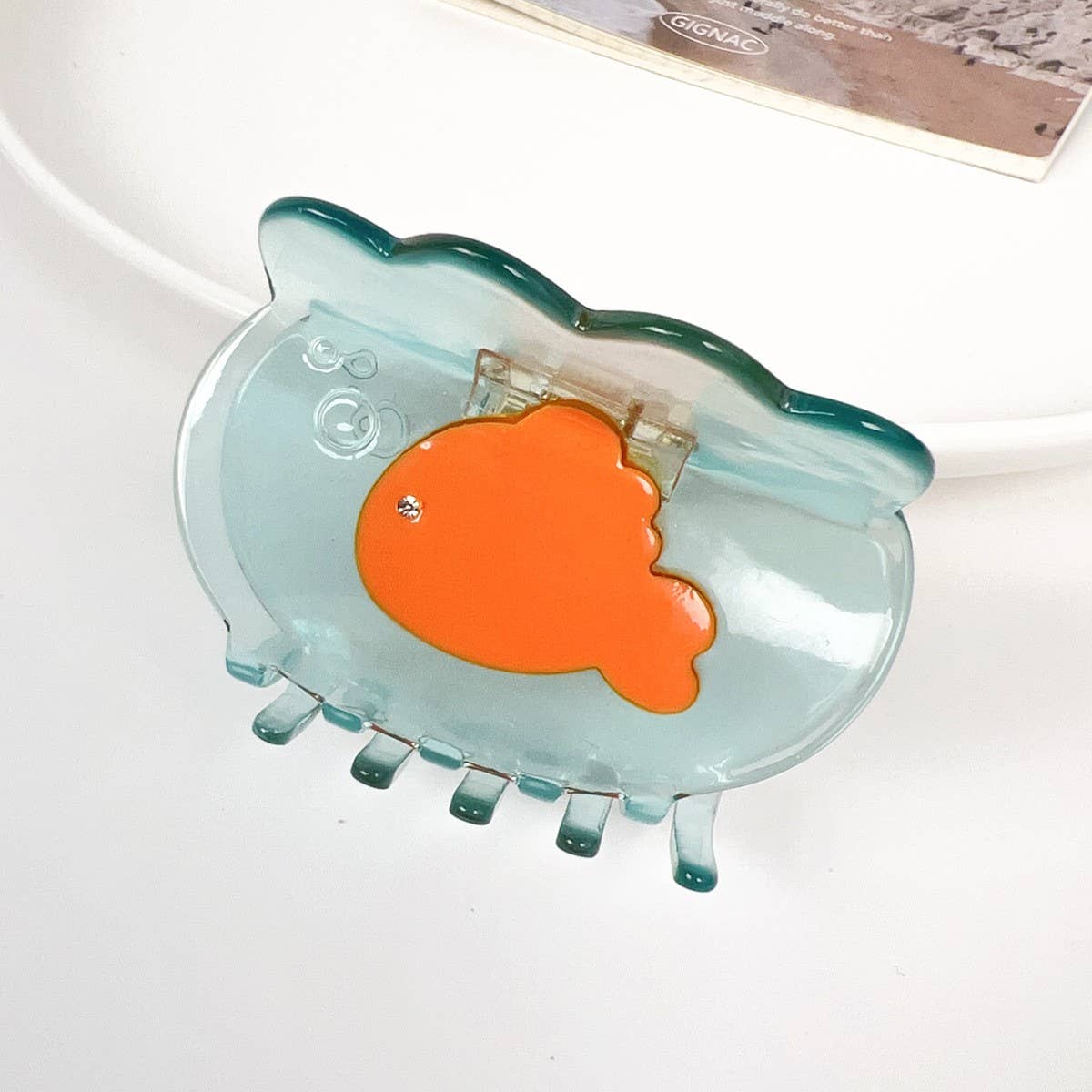 Mini Koi Fish Hair Claw - Cute Acetate Summer Clip_CWAHA2068: GREEN1 / (OS) 2
