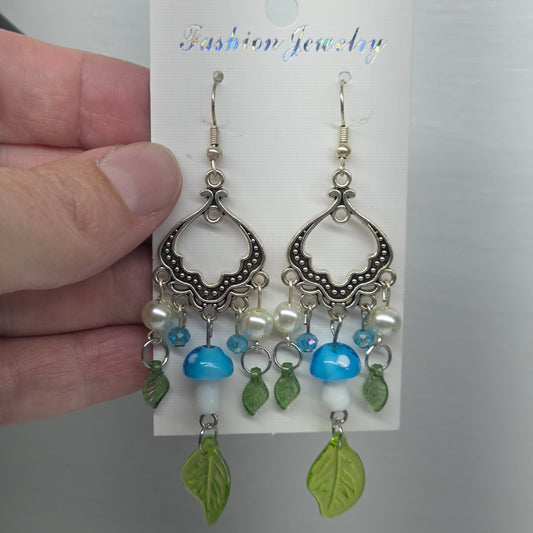 Blue Fairy Soiree earrings, lightweight handmade drops by The Velvet Viper of Pennsylvania