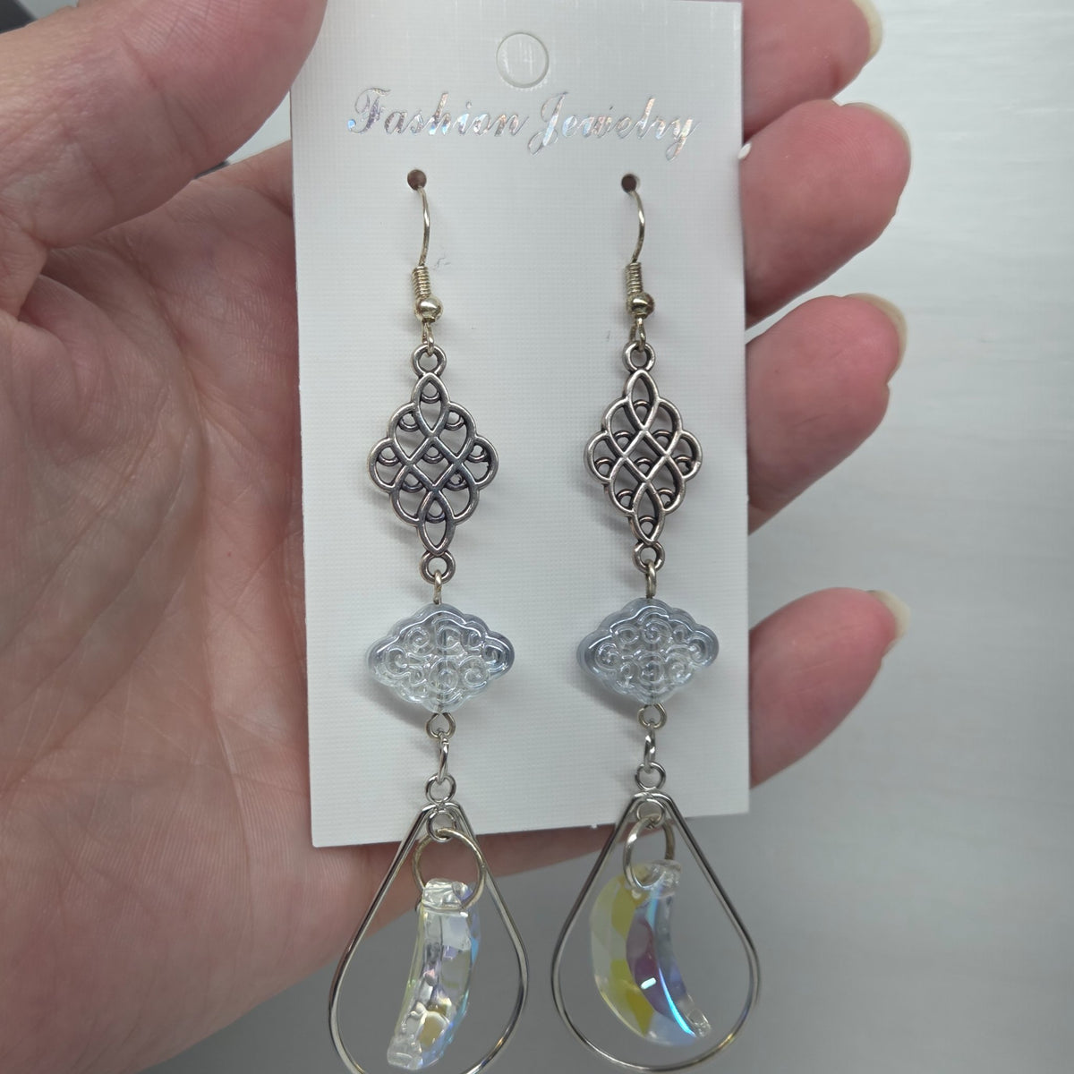 Second view of the Moon Goddess earrings by The Velvet Viper
