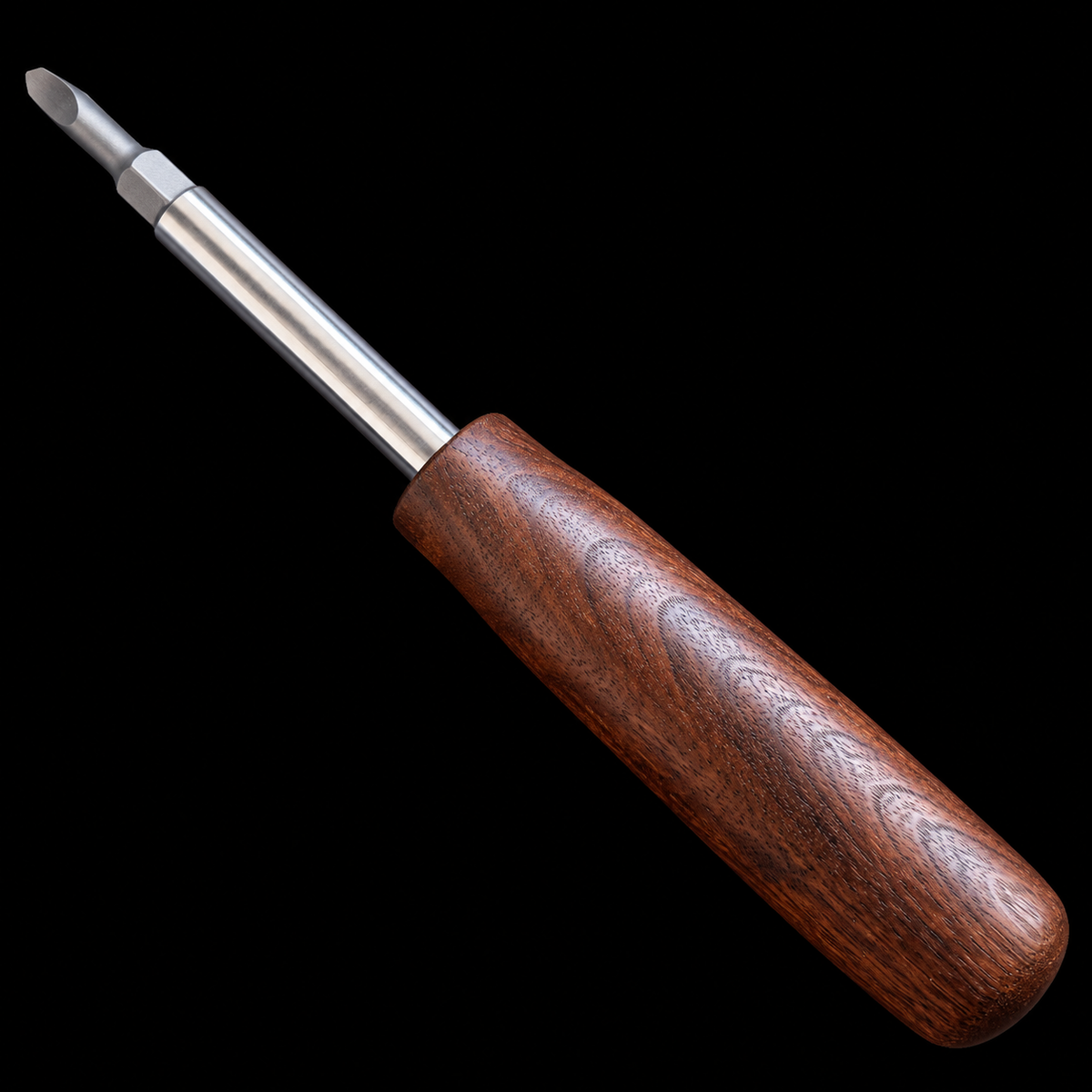 Four-in-one screwdriver with a hand-turned American walnut handle by Sawdust Heaven