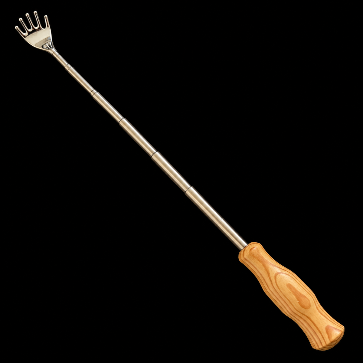 Fourth view of the pine telescoping backscratcher from Sawdust Heaven