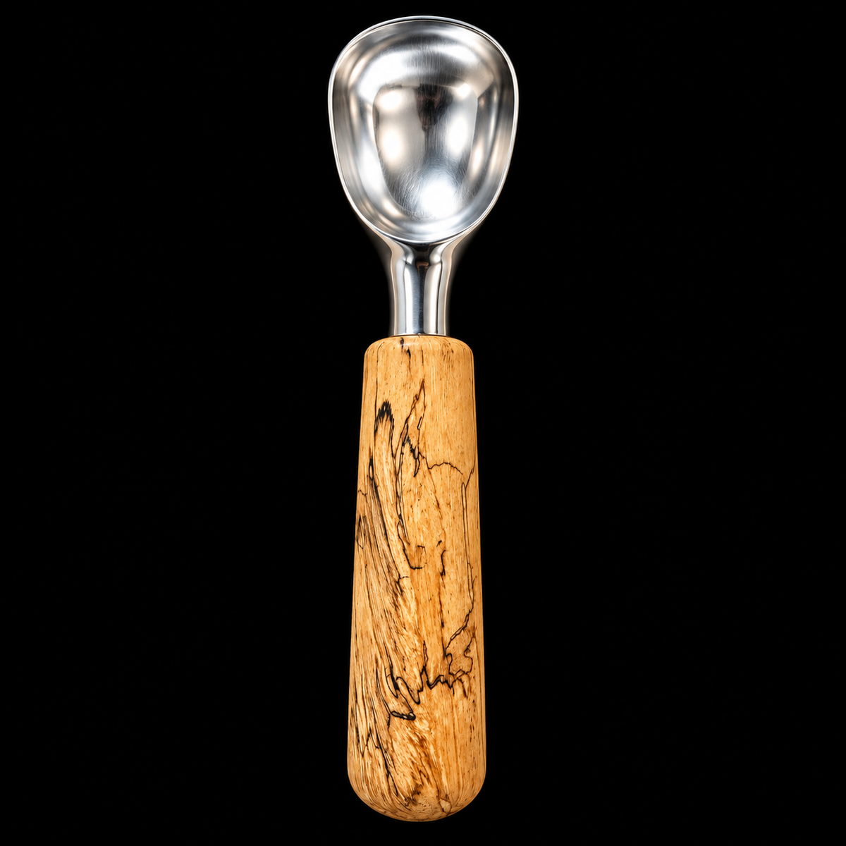 Large tamarind wood ice cream scoop, 8.75 inches long, hand turned by Sawdust Heaven