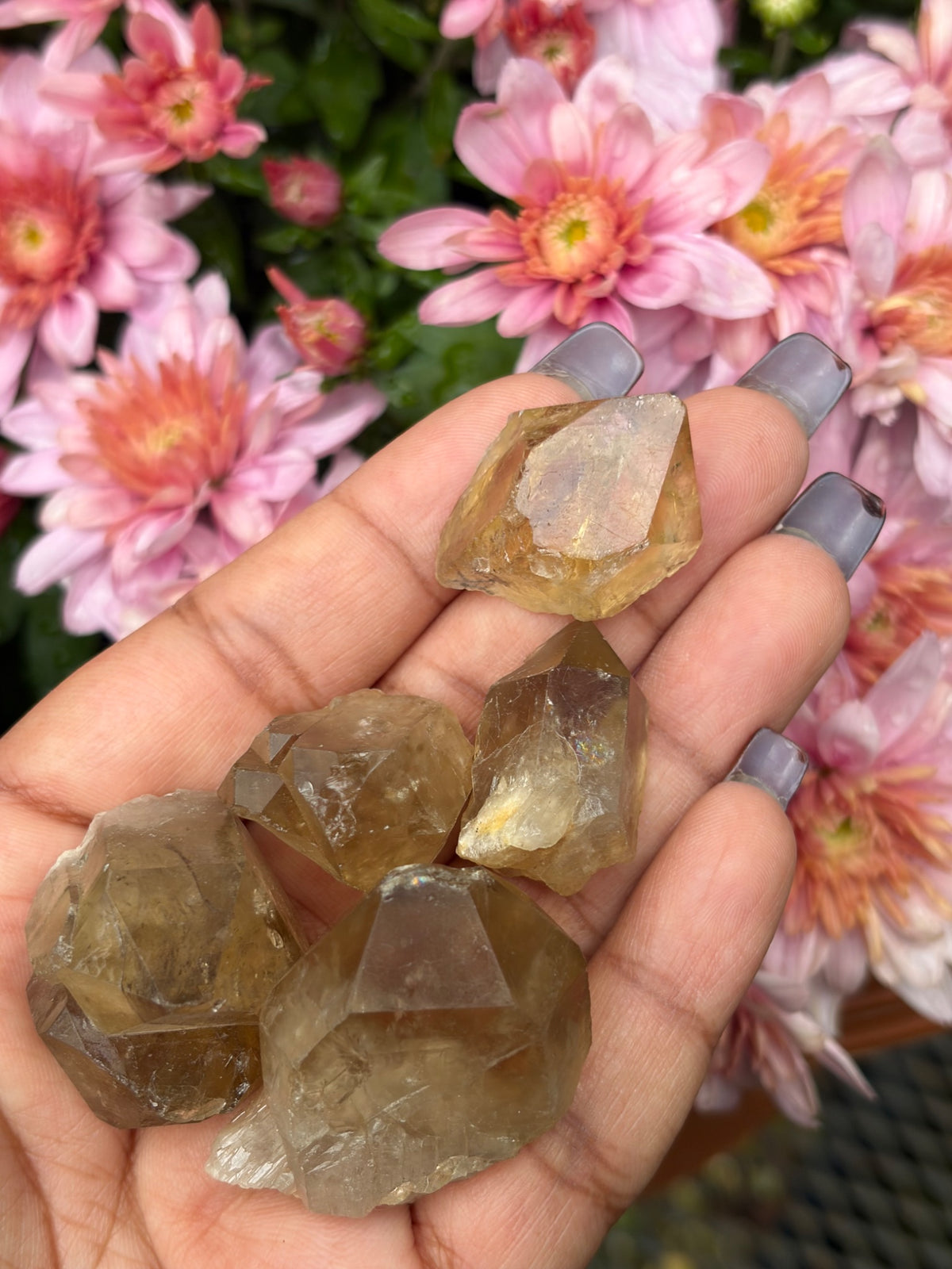 Mini kundalini citrine crystal point, a solar plexus stone sold individually by Holistic Unicorn