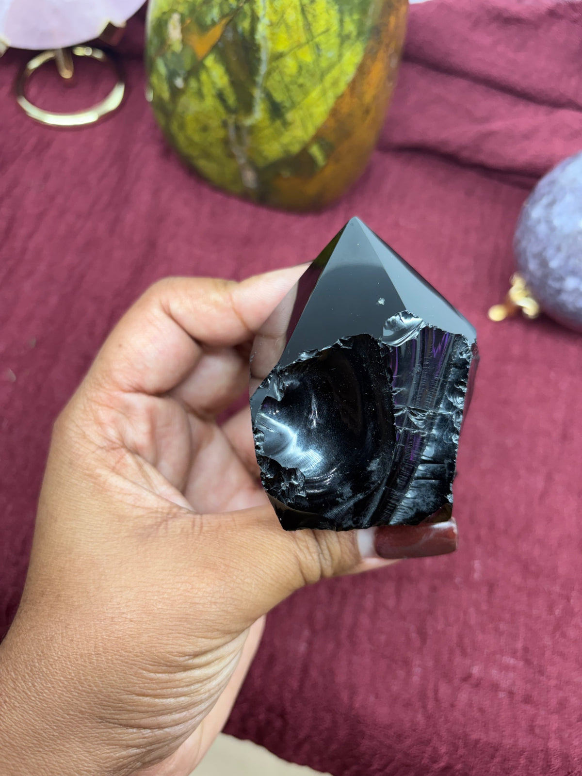 Additional photo of the black obsidian tower offered by Holistic Unicorn
