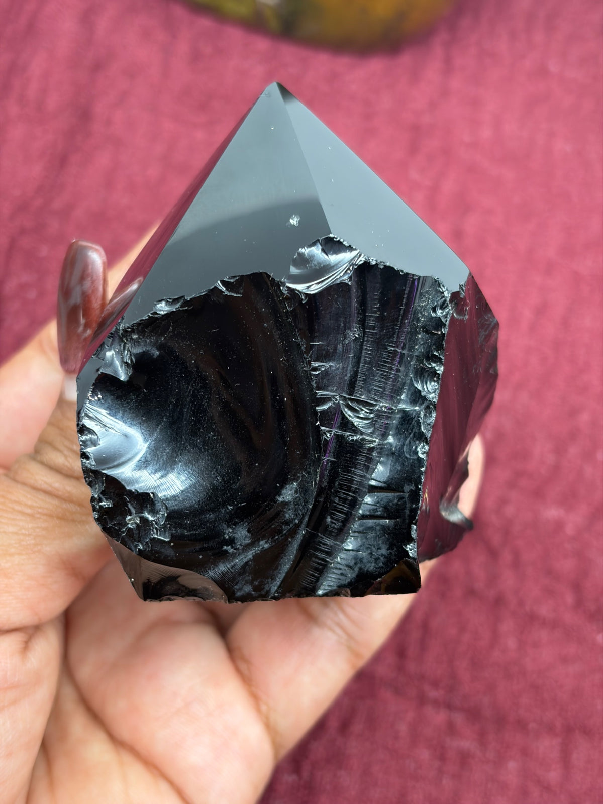 Further view of the exact black obsidian tower included in this Holistic Unicorn listing