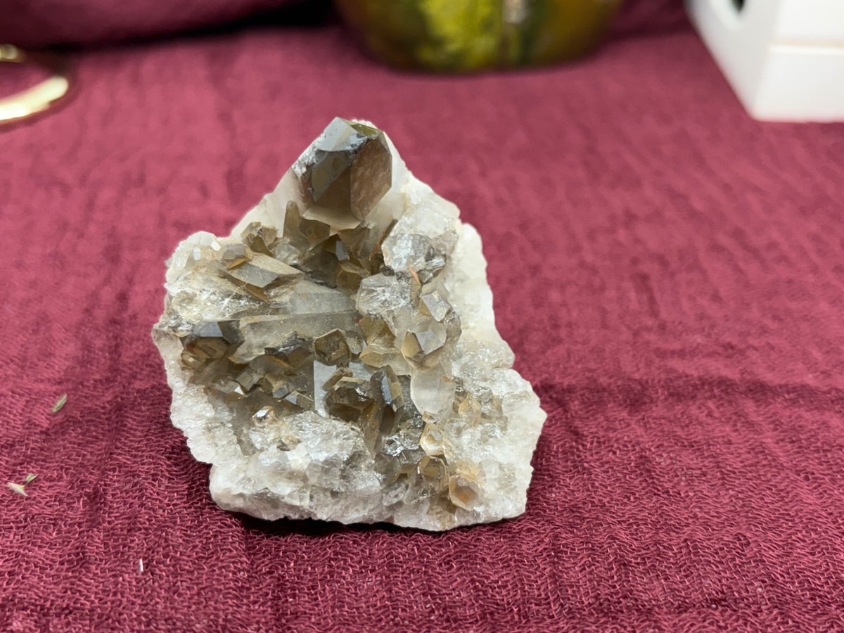 Madagascar smokey quartz cluster point with clustered smoky brown crystal tips, from Holistic Unicorn