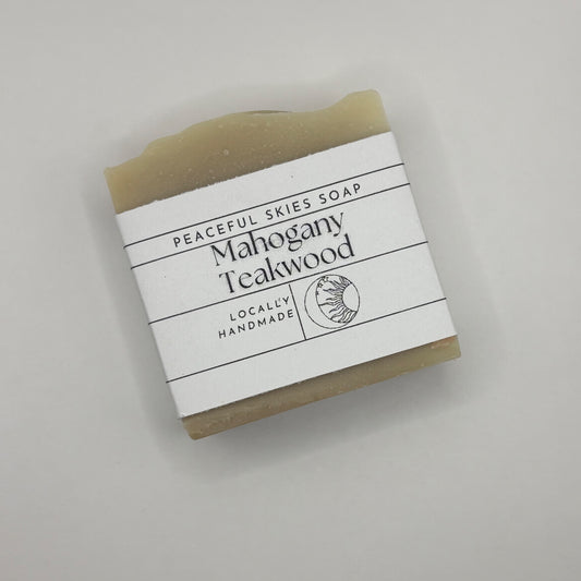 Mahogany teakwood soap bar blended from natural oils by Peaceful Skies