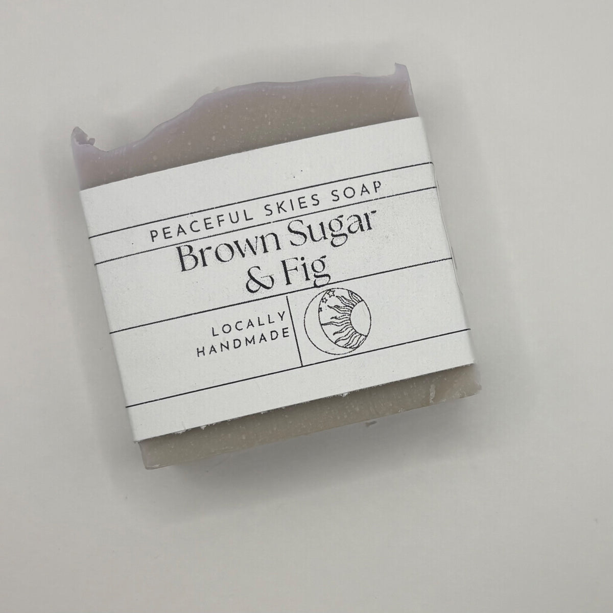 Hand-cut brown sugar and fig soap bar made in small batches by Peaceful Skies