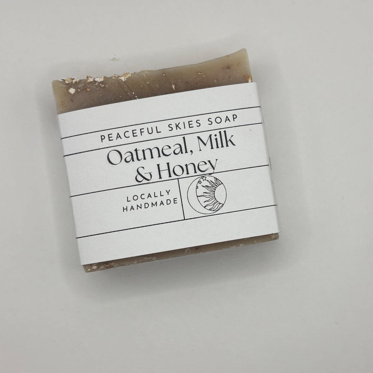 Oatmeal milk and honey soap bar, handmade without harsh chemicals by Peaceful Skies