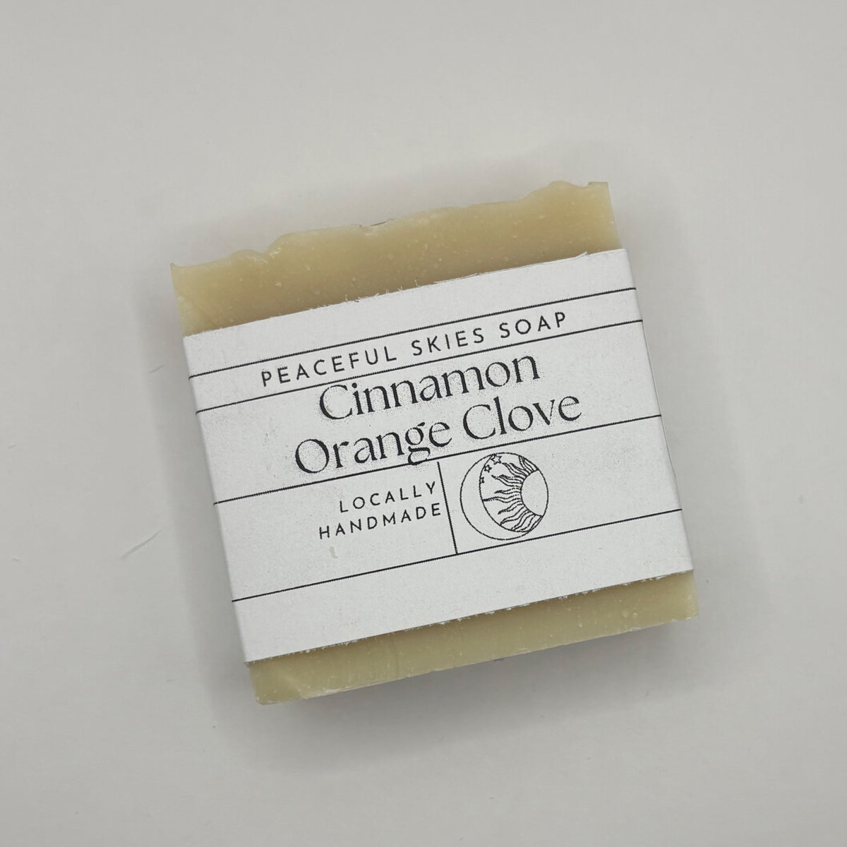 Cinnamon orange clove soap bar handmade in York, Pennsylvania by Peaceful Skies