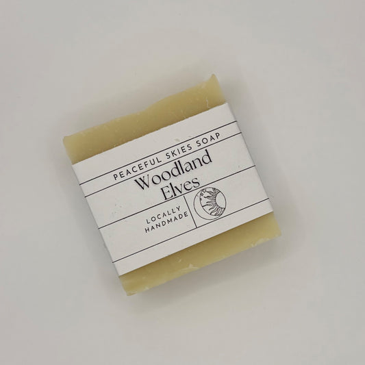 Woodland Elves soap bar with a soft earthy forest scent by Peaceful Skies