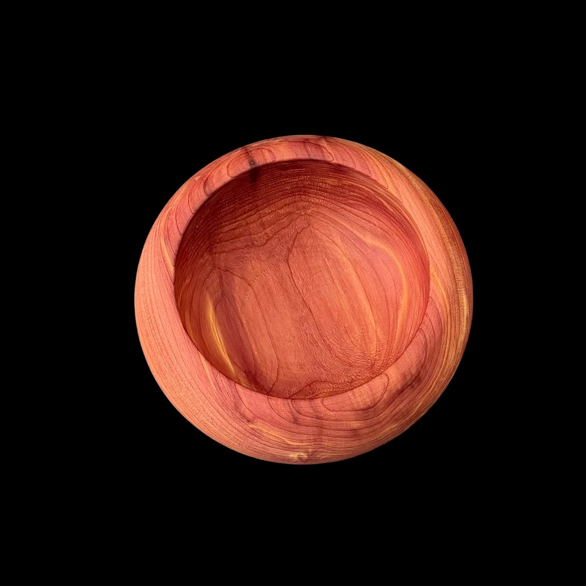 Third view of the 5.75 inch eastern red cedar candy dish by Sawdust Heaven