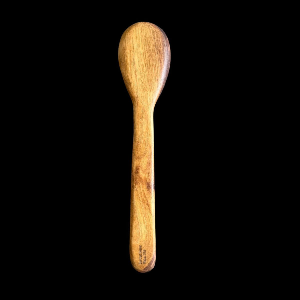 Second view of this 12.75 inch black walnut cooking spoon by Sawdust Heaven