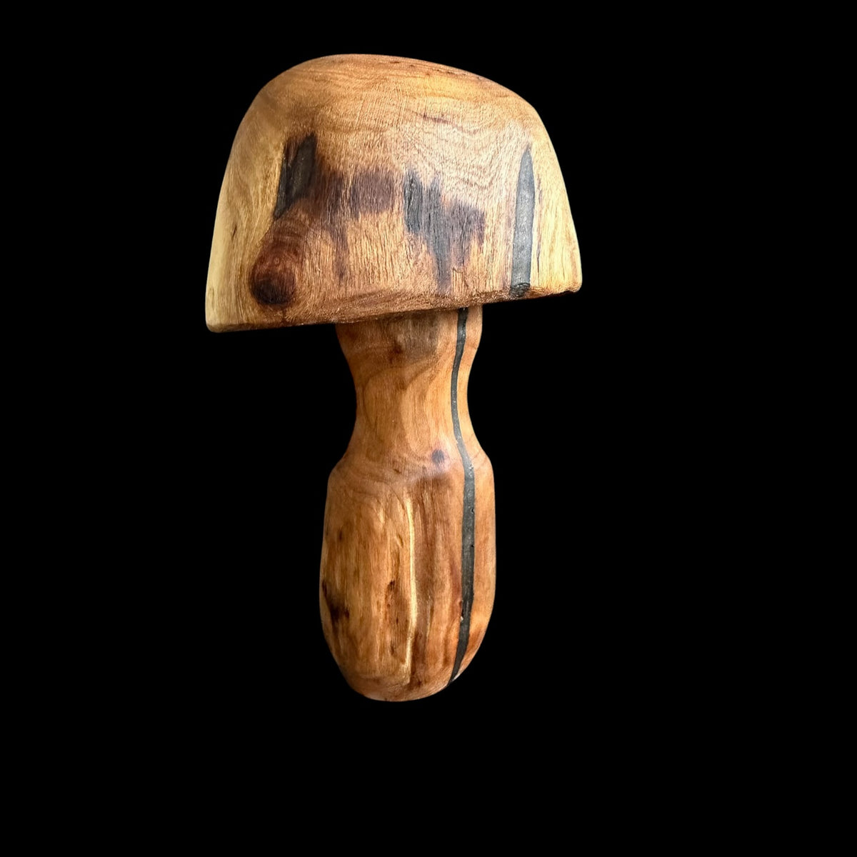 Third view of the half-pound carved birch mushroom by Tina of Sawdust Heaven
