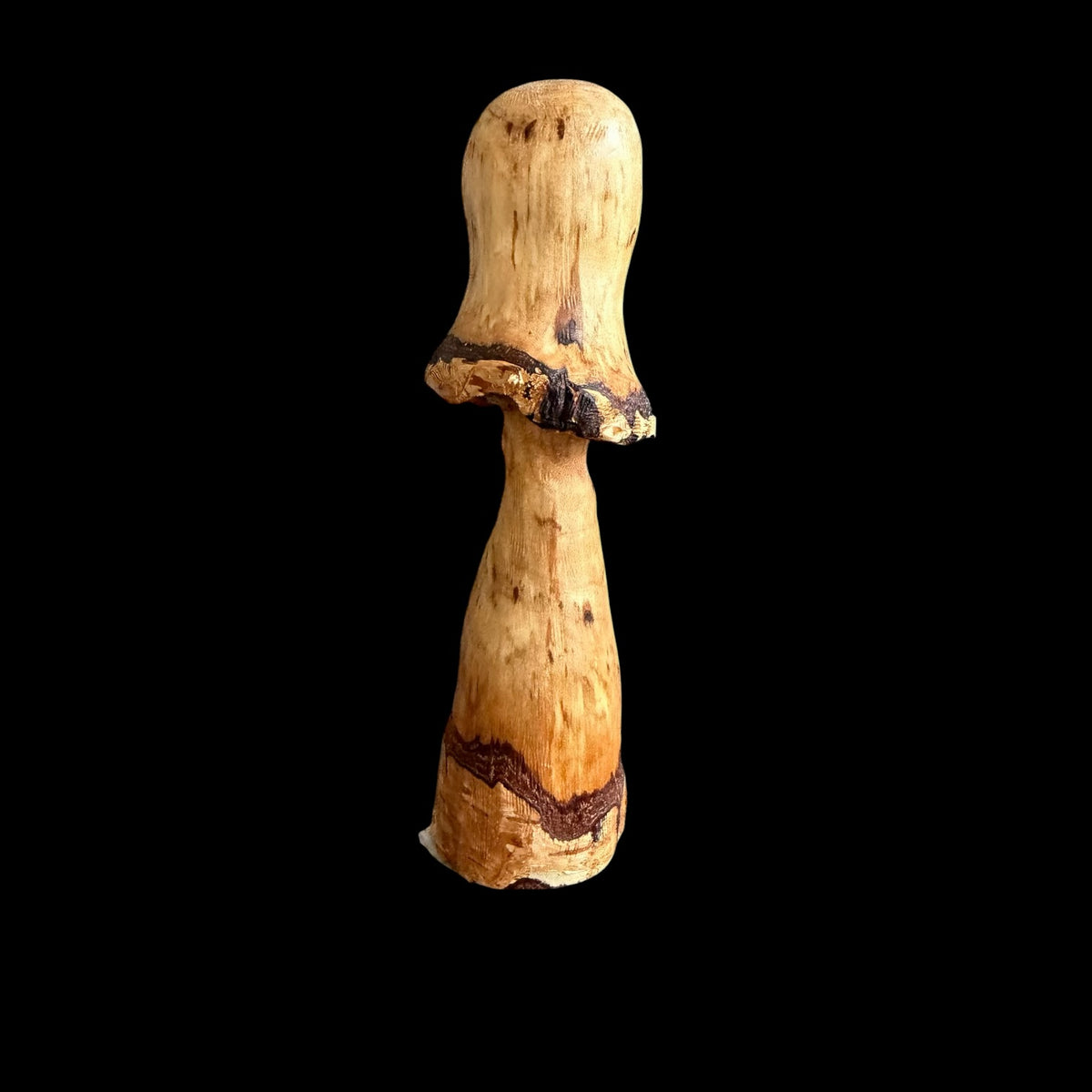 Whimsical 4.5 inch birch mushroom hand carved by Tina of Sawdust Heaven