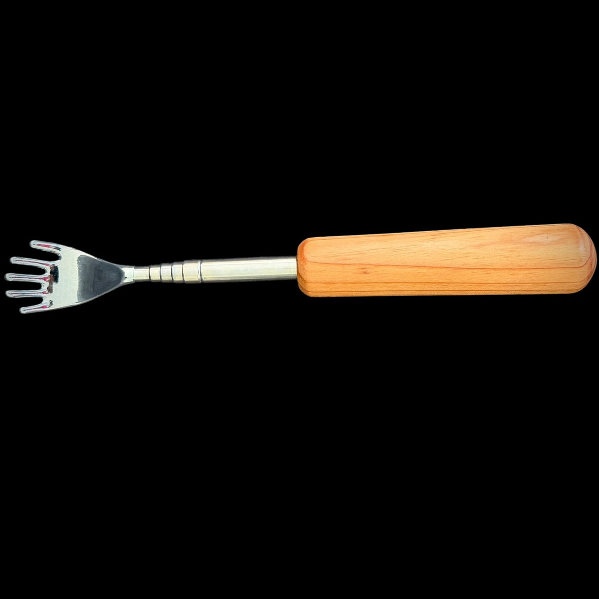 Third view of the hand-turned pine backscratcher by Brian of Sawdust Heaven