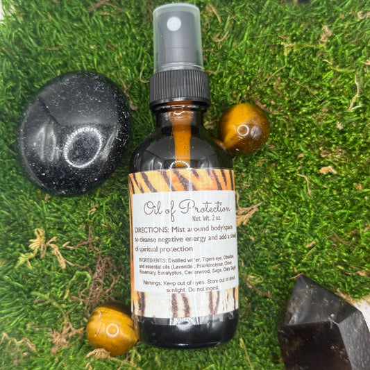 Bottle of Oil of Protection Mist, a handmade room and body spray by Katanily Essentials
