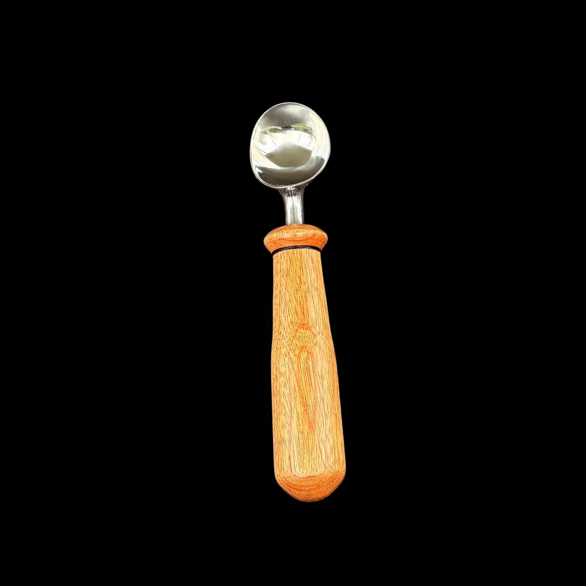 Second view of the hand-turned macacuba ice cream scoop from Sawdust Heaven