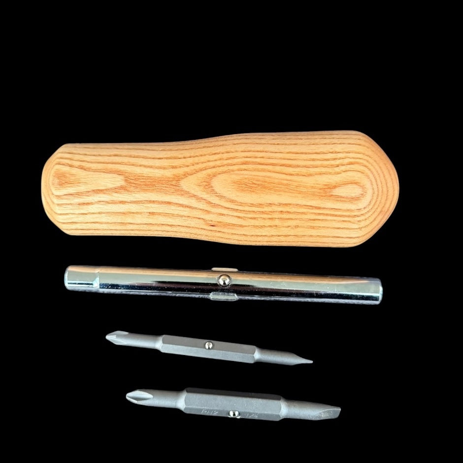 Fourth view of the hand-turned Kentucky coffeetree screwdriver by Sawdust Heaven