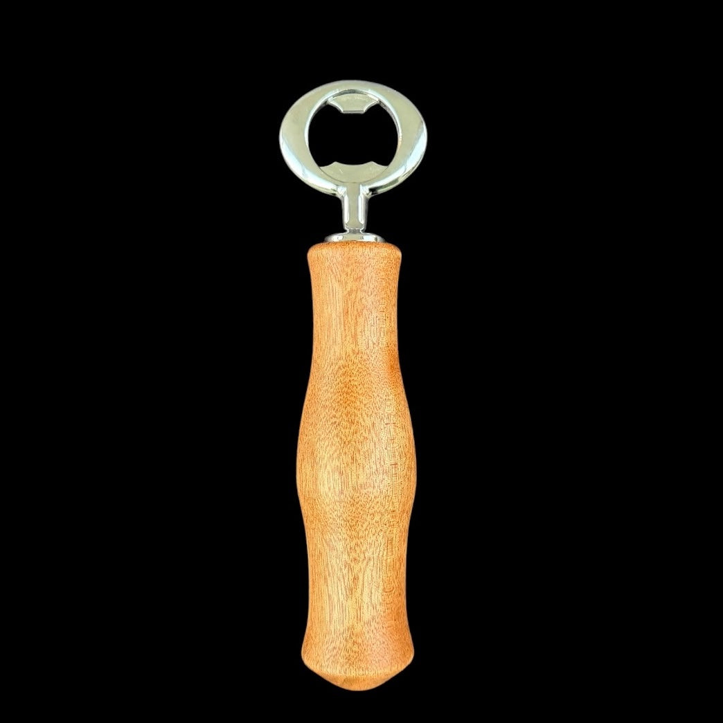 Bottle opener turned from hububalli, a golden to reddish brown South American hardwood, by Sawdust Heaven
