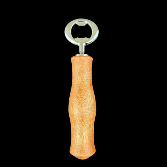 Bottle opener turned from hububalli, a golden to reddish brown South American hardwood, by Sawdust Heaven