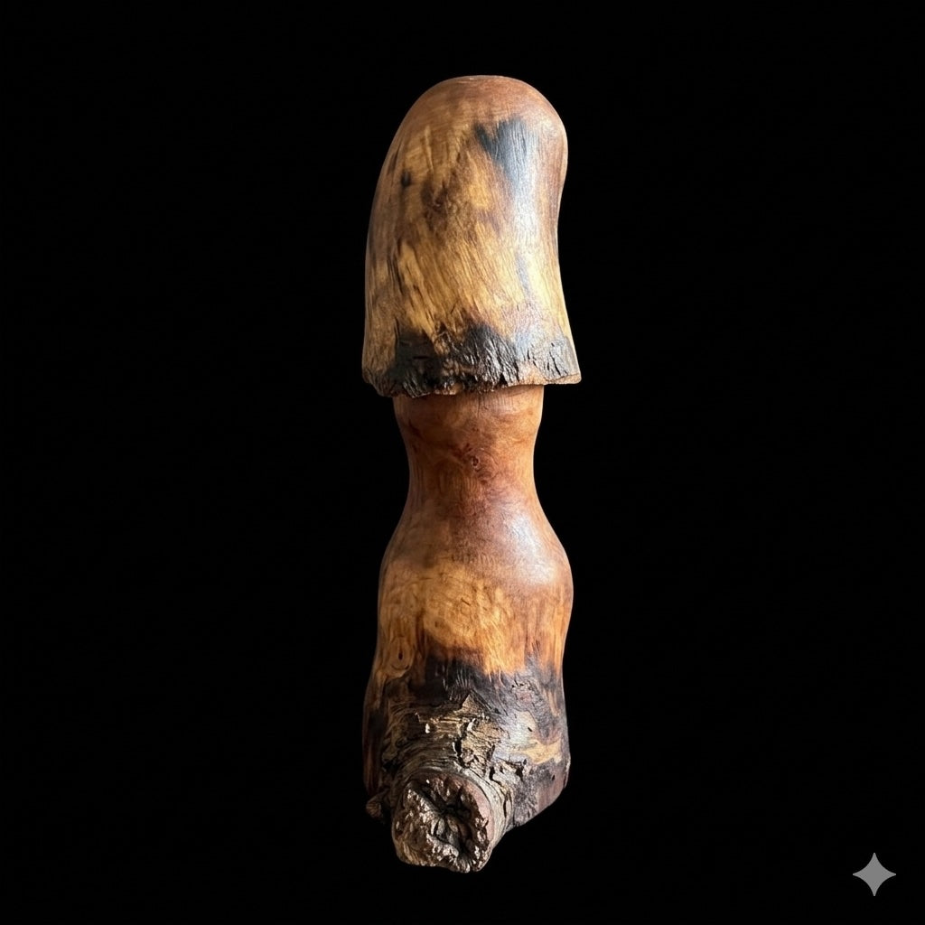Second view of the cherry mushroom showing its contrasting wood grain