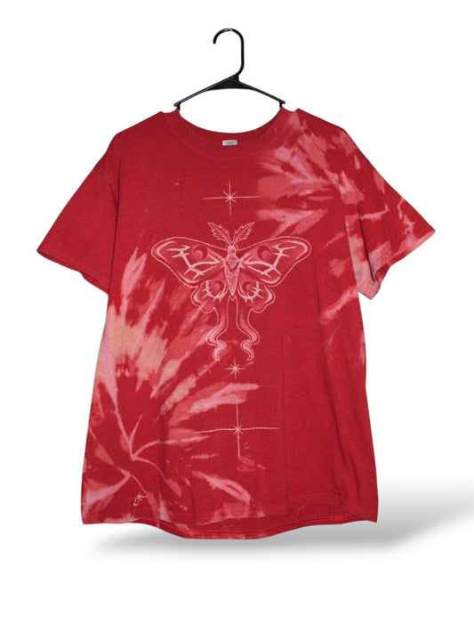 Hand-painted Fauna design on an upcycled unisex large t-shirt by Relax And Dream