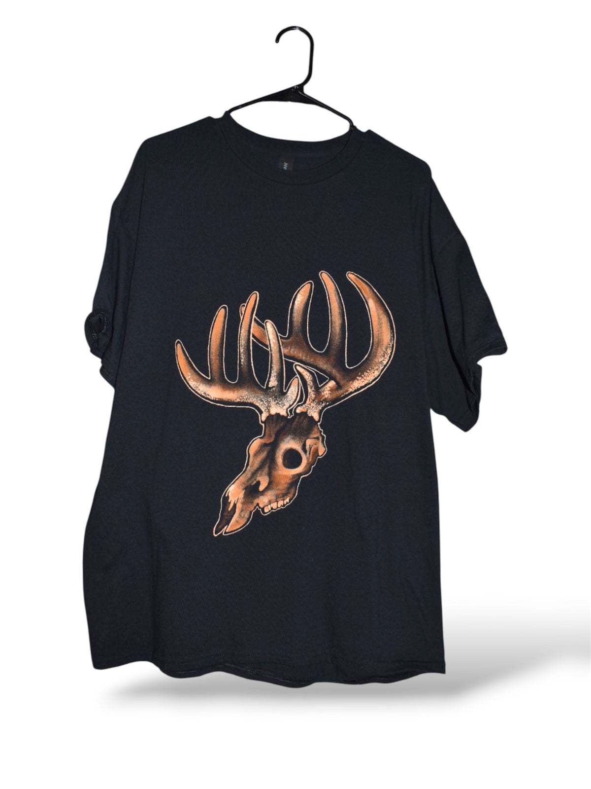Caro deer design hand painted on a large unisex upcycled t-shirt by Relax And Dream