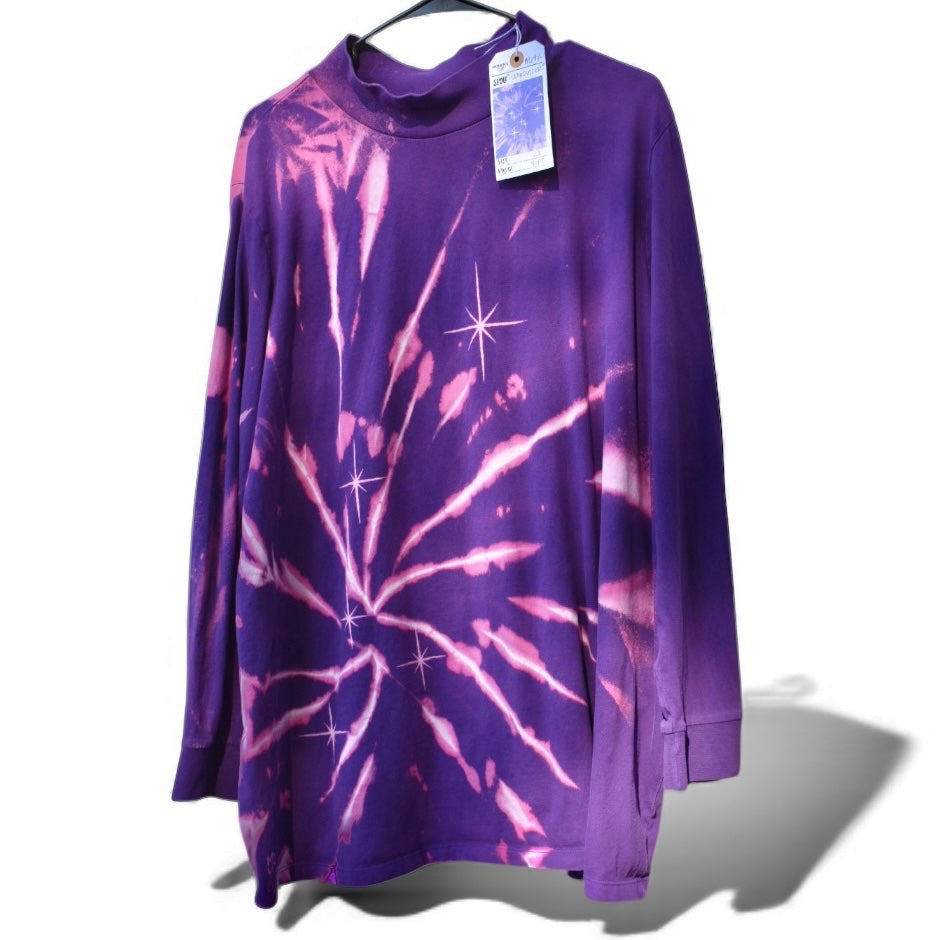 Stargazer design hand painted on a women's 2X upcycled long sleeve by Relax And Dream