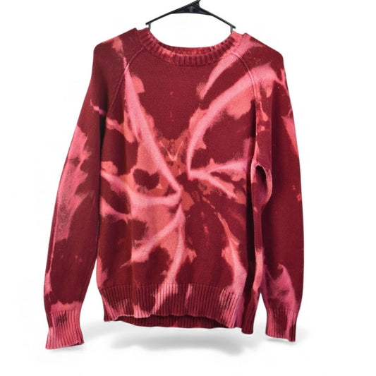 Medium women's cut sweater hand-dyed with bleach in a pattern by Relax And Dream