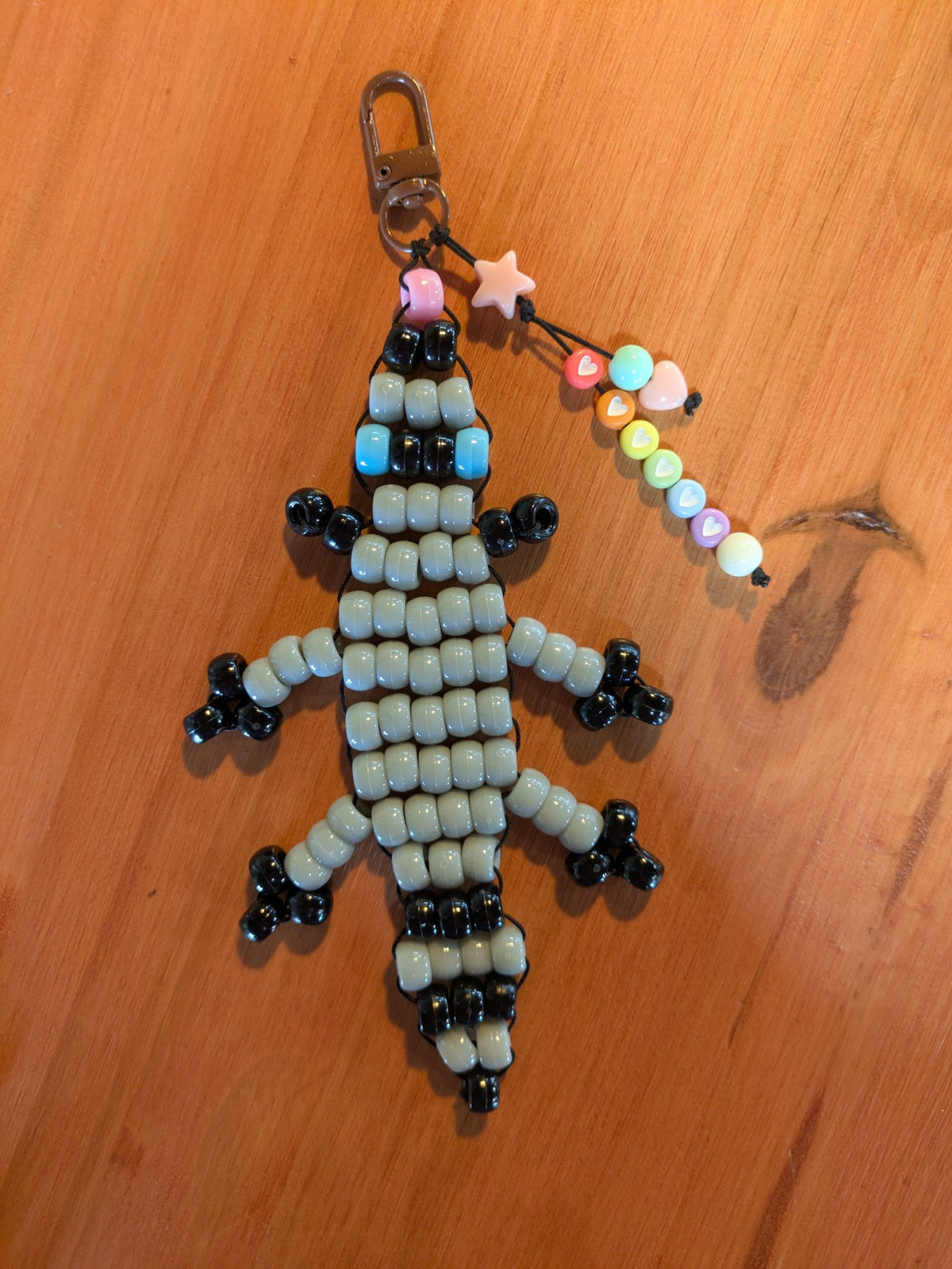 Further view of the pony bead critter keychains, with styles and colors varying